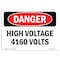 Signmission Safety Sign, OSHA Danger, 7" Height, 10" Width, High Voltage 4160 Volts, Landscape OS-DS-D-710-L-1957 - alternate 1